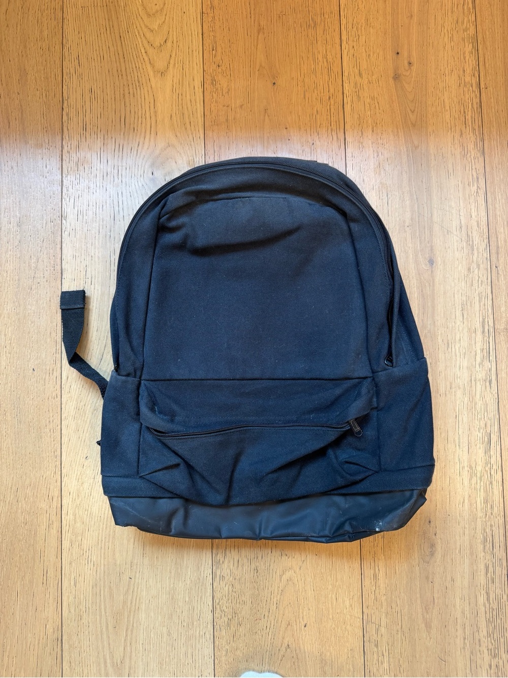 Steven Alan Black Canvas Backpack Zip Front Pocket